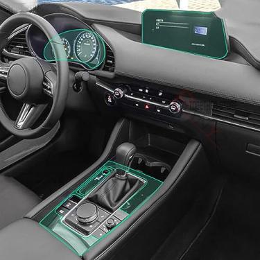 Imagem de PACSCI Interior do carro GPS Center Console transparente TPU protetor anti-risco reparação filme acessórios automotivos, para Mazda 3 Axela 2018-2023