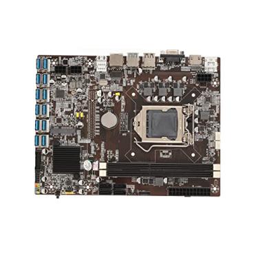 Imagem de Placa-mãe de Mineração LGA1155 DDR3 Série B75 para PC Desktop, 12 Slots Gráficos, Saída VGA HDMI, Com CPU Com Ventilador de Resfriamento