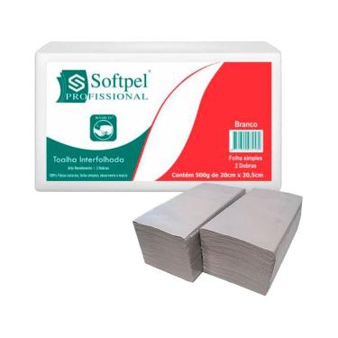 Imagem de Toalha Interfolha Softpel (20X20,5 Cm.) C/ 500 Gr.