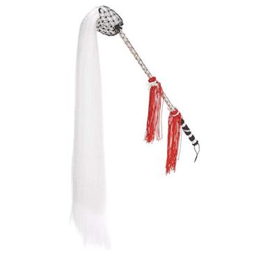 Imagem de Batedor de rabo de cavalo, batedor de mosca Qiilu, alça de vara de batedor de cauda de cavalo voador para peças de teatro de artes marciais budistas taoístas chinesas