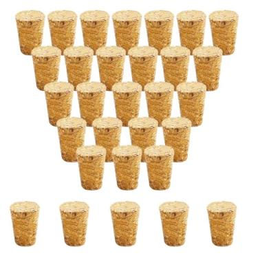 Imagem de 30 peças de plugues de cortiça cônicos rolhas de vinho de madeira rolhas de vedação reutilizáveis para barra de garrafa artesanato DIY acessórios de cozinha (22 x 17 x 30 mm)