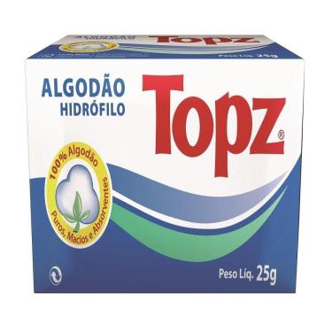 Imagem de Algodão Hidrófilo Topz Rolo 25g Embalagem com 10 Unidades