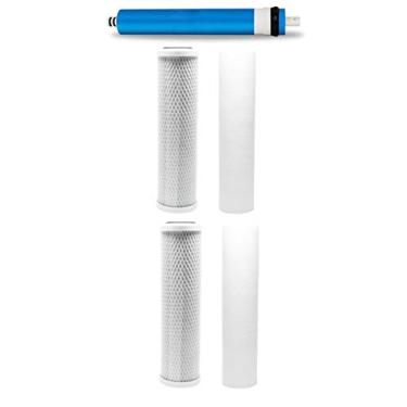 Imagem de CFS compatível com HYDRO LOGIC STEALTH RO100 pacote de cinco filtros – MEMBRANA RO 100 GPD, CARBONO, filtro de sedimentos para sistemas hidrológicos