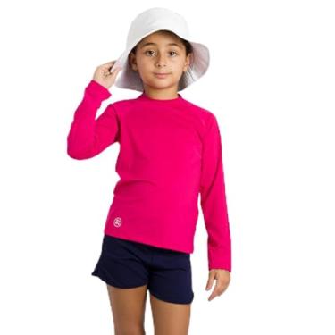 Imagem de Camiseta Proteção Solar Uv 50+ Manga Longa Infantil Cottoon Cor:Rosa;Tamanho:10 Anos
