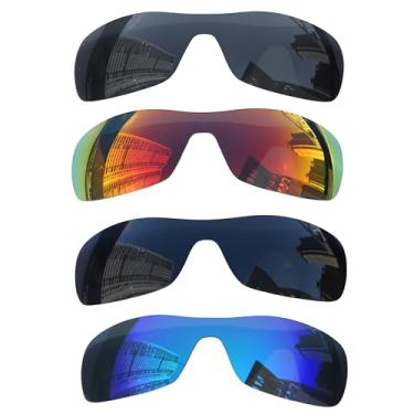 Imagem de Acefrog 4 pares de lentes polarizadas de substituição para óculos de sol Oakley Batwolf OO9101, à prova de estilhaçamento, antiarranhões, pacote econômico