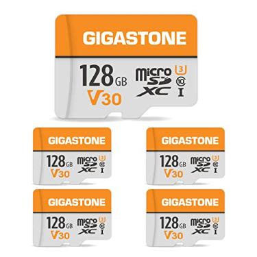 Imagem de Gigastone Pacote com 5 cartões micro SD de 128 GB, vídeo UHD 4K, câmera de ação de câmera de segurança de vigilância profissional, 95 MB/s Micro SDXC UHS-I A1 Classe 10