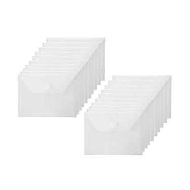 Imagem de YESSART Envelopes de plástico 4x6 com fecho de gancho, suporte de armazenamento para recibos de cupom, pacote com 20