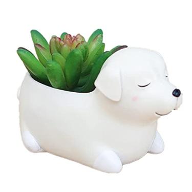 Imagem de Molde de vaso de flores de concreto para cães labrador para suculentas, moldes de silicone, molde de cimento de argila epóxi, molde de vela para armazenamento