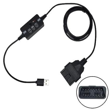 Imagem de JEUCLEL Conector OBD II alimentado por USB para economia de memória com campainha, cabo de fonte de alimentação de emergência ECU para carro, ferramenta de substituição/desconexão de bateria automotiva, salvar configurações durante a remoção da bateria