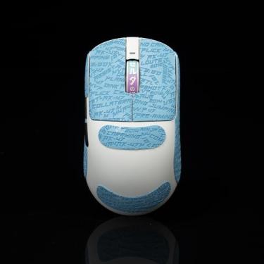 Imagem de Hokeyio Adesivo Gamer Mouse Grip Tape para VGN Dragonfly R1 Pro MAX VXE Antiderrapante Suck Sweat Pre Cut Easy Install CS Letter Blue