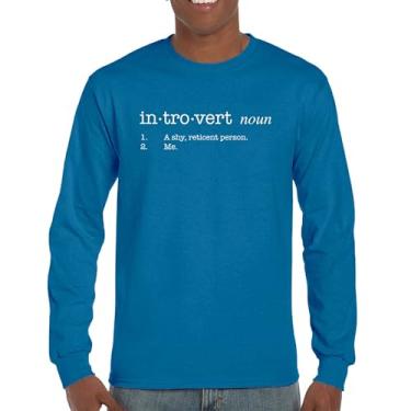 Imagem de Camiseta de manga comprida com definição introvertida, engraçada, antissocial, humor, pessoas sugam ficar em casa, antissocial, clube sarcástico, Azul, 3G