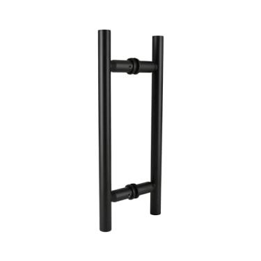 Imagem de Top Hardware Puxador de escada de porta de chuveiro de grau 304 de aço inoxidável para espessura de vidro de 3/20.3 cm~ 1/5.1 cm (acabamento preto fosco, 30.5 cm (Centro a Centro: 20.3 cm))