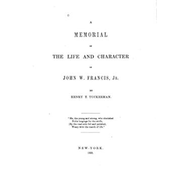 Imagem de A memorial of the life and character of John W. Francis (English Edition)
