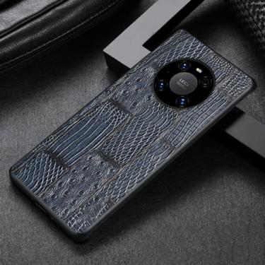 Imagem de Capa de telefone de couro para huawei p60 pro mate 60 60pro 60rs 40pro 50pro capa traseira para honor magic 6 5 pro, azul, para huawei p60