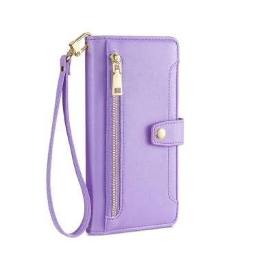 Imagem de Capa crossbody para Samsung Galaxy S24 Ultra S24 PLus S23 FE M34 A25 A15 A35 A55 5G A05 A05S Carteira Flip Phone Case com cordão, roxo, para Samsung A15