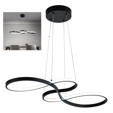 Imagem de Lustre Arco Infinito 3 em 1 LED Pendente Perfil Iluminaçao Sala de Jantar Restaurante H...