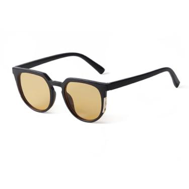 Imagem de JRLLFD Óculos de sol olho de gato azul vintage, lente feminina, decoração, rebites, armação redonda, óculos masculinos, uv400, c4, tamanho único