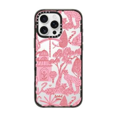 Imagem de CASETiFY Capa Impact para iPhone 16 Pro Max [fina/2,5 m. Proteção contra quedas de grau militar 4X/compatível com carregamento sem fio] - Cheetah Paradise Pink - Preto transparente