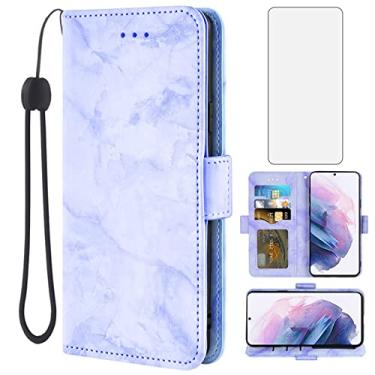 Imagem de Asuwish Capa de telefone para Samsung Galaxy S22 Plus 5G e protetor de tela de vidro temperado, suporte para cartão, acessórios, carteira de mármore Gaxaly S22+5G Galaxies S22plus 22S + S 22 22+ G5