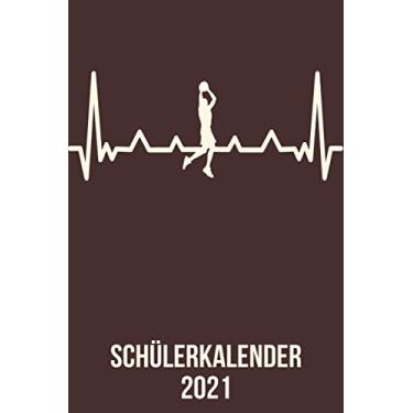 Imagem de Schülerkalender 2021: DIN A5 Kalender von 01/2021-12/2021 1 Tag = 1 Seite mit großem Tageskalender und großartiger Übersicht. Monatsübersicht, ... / basketball heartbeat Herzschlag 2