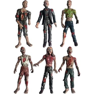 Imagem de PowerTRC Bonecos de Ação de Zumbi com Articulações Móveis e Removíveis | Minifiguras de zumbi | Ótimo para presentes, decoração e lembrancinhas de festa | Pacote com 6 zumbis de 4 polegadas de altura