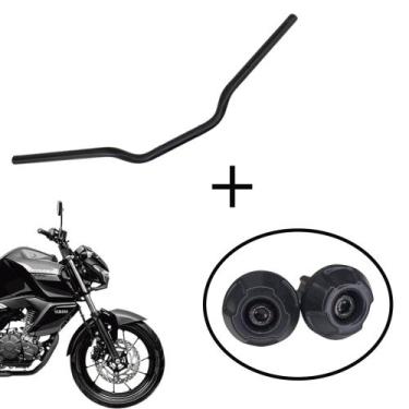 Imagem de Guidão Preto Fosco Mod.Original + Peso de Guidão de Fz15 2022 em diant