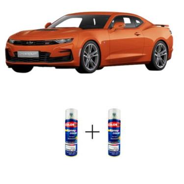 Imagem de Tinta Spray Automotiva Laranja Sunset GM 300ml + Spray Verniz 300ml - 