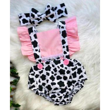 Imagem de Roupa Bebe Body Jardineira Ensaio Mesversario Fazendinha  - Mimos da B