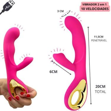 Imagem de Vibrador com Alça Luxo Ponto G Clitoriano Estimulador Feminino Erotico