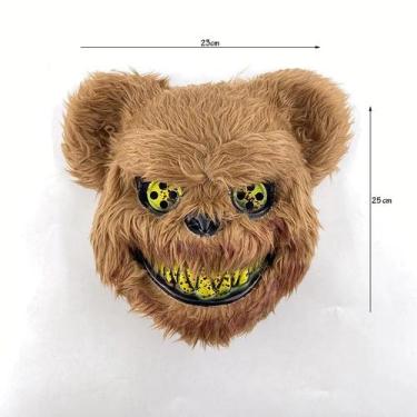 Imagem de Mascara Festa Halloween Urso Terror Marrom Assustador - MHR