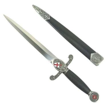 Imagem de Adaga Punhal Espada Medieval Cruz De Malta Templário +Bainha - Tenda M