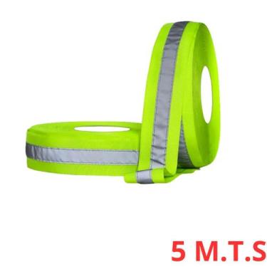 Imagem de Fita Faixa Refletiva de 50 mm Uniformes Sinalizadora Roupas 5 Metros P