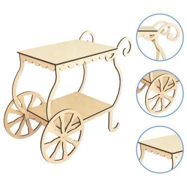 Imagem de Carrinho de Festa Chá Bar Decoração Provençal Mesa Vintage Desmontável