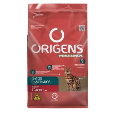 Imagem de Ração para Gatos Castrados Origens Sabor Carne 1kg