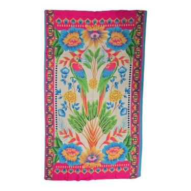 Imagem de Canga de Praia Estampa Tropical - SUGGESTIONE, Pássaro, Único