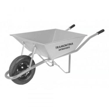 Imagem de Carrinho de Mão Extraforte Carriola Pneu Câmara Preto Tramontina, 65L,