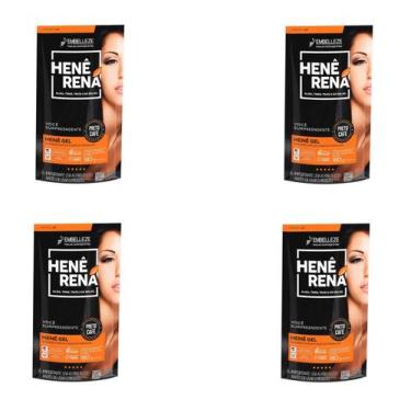 Imagem de Hene em Gel Rená Preto Café (Preto Escuro) 180gr Alisa, tinge e Da Bri
