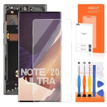 Imagem de Substituição de tela OLED para Samsung Galaxy Note 20 Ultra para Samsung Note 20 Ultra LCD SM-N985 SM-N986U LCD digitalizador touch Assembly preto com moldura (suporte a impressão digital)