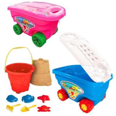 Imagem de Carrinho Praia Rosa Com Acessórios Super Forminhas Pinha - Ggb