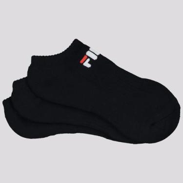Imagem de Kit Meia Fila 3 Pares Cano Curto Preto, 39-43