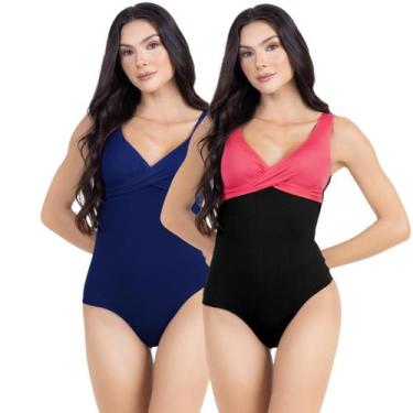Imagem de Maiô Body Efeito Chapa Barriga Kit 2 Peças Feminino Com Bojo - HYPE MO