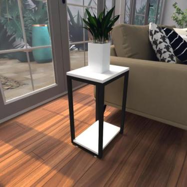 Imagem de Mesa lateral branca aparador de sofa sala mesa lateral cama - BeB