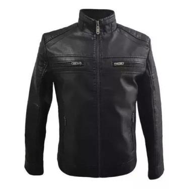 Imagem de Jaqueta Masculina De Couro Slim Fit - Amigos Store Fashion, Preto t3, 