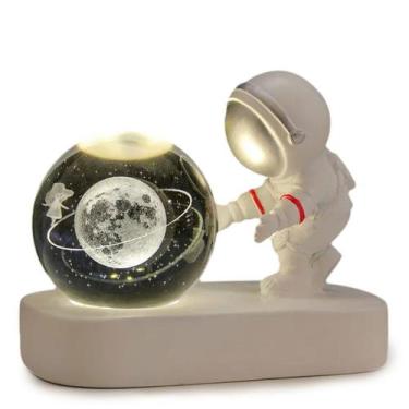 Imagem de Luminária Led Cristal Mesa Criativo Enfeite Sala Decorativo Astronauta