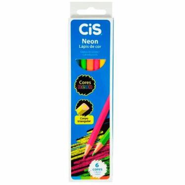 Imagem de Lápis De Cor Neon 6 Cores Vibrantes Cis