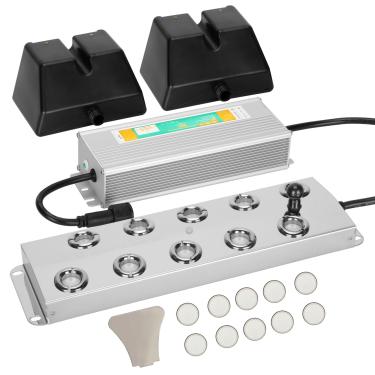 Imagem de Qnemaei Máquina de névoa ultrassônica com 10 cabeças, adicione cabeças de atomizador de substituição, névoa ultrassônica à prova d'água de 350 W, umidificador de neblina ultrassônico com flutuador,
