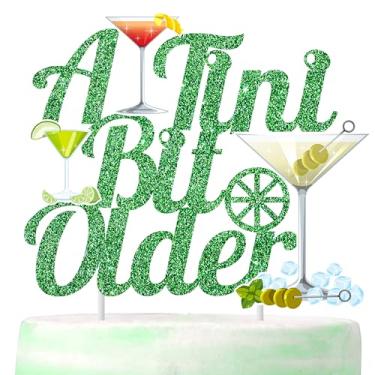 Imagem de A Tini Bit Older Cake Topper Decorations Glitter Martini Party Cake Decorations for Tini Bar Bachelorette Party Decorations, Martini Cocktail Party Decorations Supplies