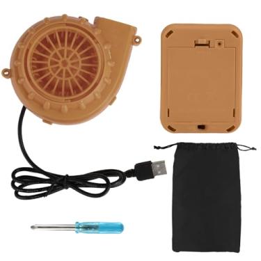 Imagem de lasuroa Costume Fan Blower, 3.54x3.54x1.97in Mini Inflatable Costume Fan Replacement Upgrade for Blow Up Costume Doll Dinosaur Game Clothing Suits Mascot Head Halloween Party (Brown)