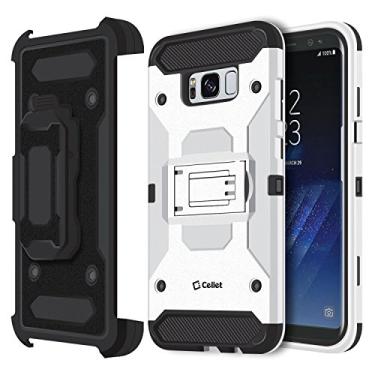 Imagem de Cellet Capa combo resistente com coldre/capa de coldre e suporte para Samsung Galaxy S8 Plus - Branca