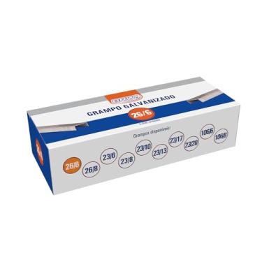 Imagem de Grampo Para Grampeador, BRW, 26/6, Galvanizado, Caixa com 5000 Grampos